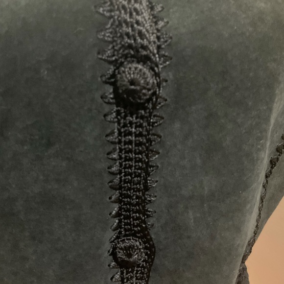 “Kroshetta” Vintage Crochet/ Lace Black Suede Vest. - Picture 6 of 11